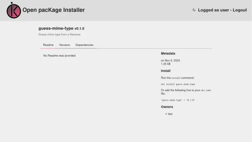 OKI package manager website